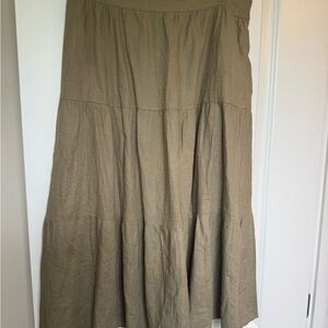 Matty M green Tiered A-Line Maxi Skirt